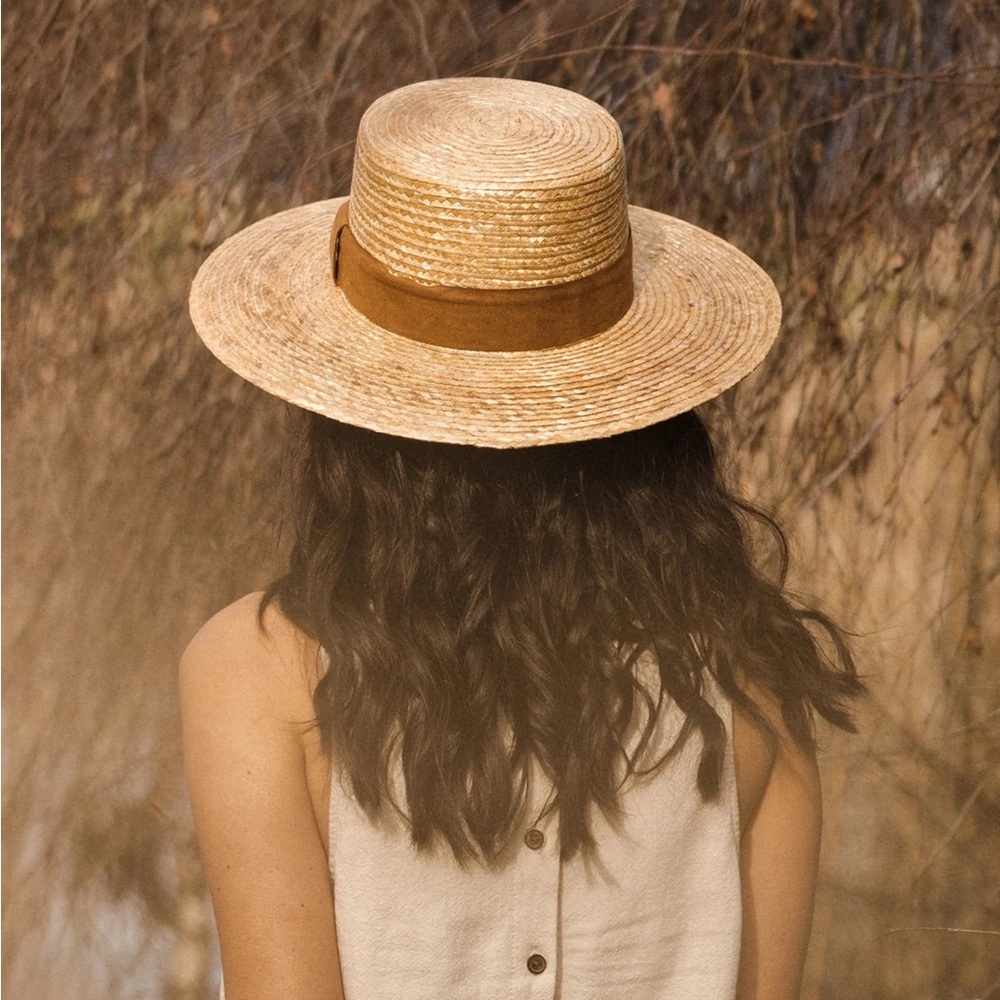 JACKSON ROWE Straw Wide Brim Boater Hat